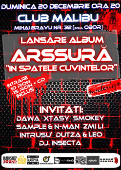 Lansare album Arssura in Club Malibu din Bucuresti