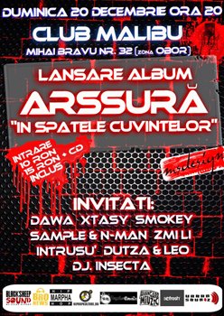 Lansare album Arssura in Club Malibu din Bucuresti