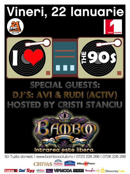 I love the 90’s in Club Bamboo din Bucuresti