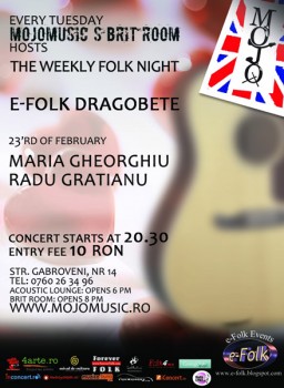 E-Folk de Dragobete în Club Mojo-Brit Room din Bucureşti