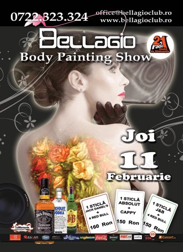 Body Painting Show în Bellagio Club din Bucureşti