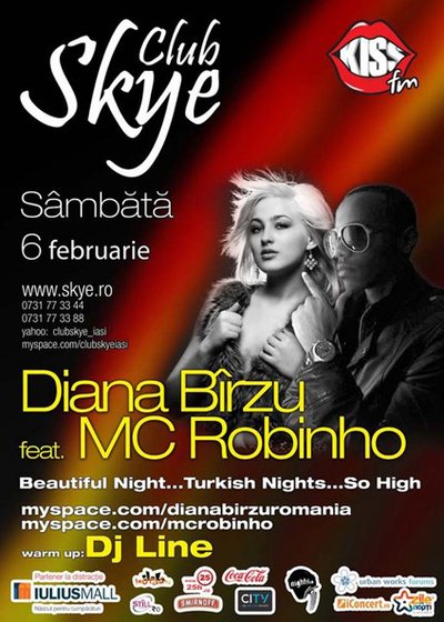Diana Bîrzu feat MC Robinho în Club Skye din Iaşi