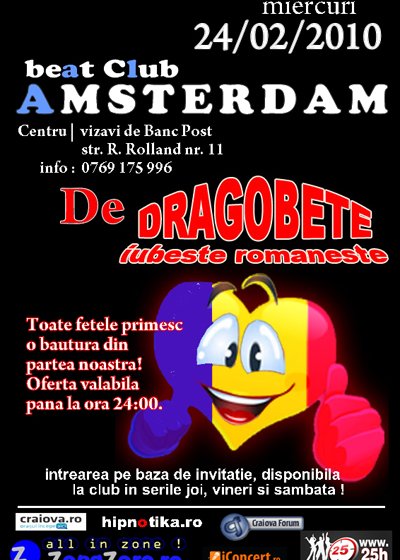 De Dragobete Iubeşte Româneşte în Amsterdam beat Club din Craiova