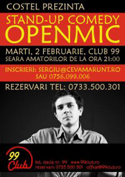 Stand up Comedy cu Costel în Club 99 din Bucureşti
