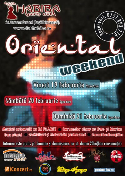 Oriental Weekend la Habiba Club din Iaşi