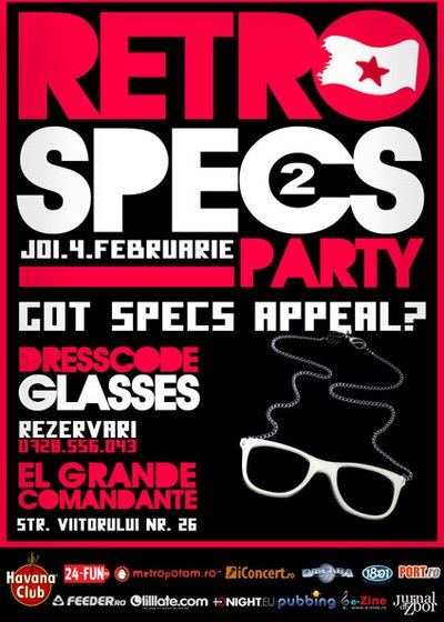 Retrospecs Party în El Grande Comandante din Bucureşti