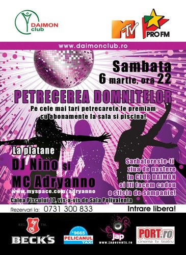 Petrecerea Domnitelor în Daimon Club din Bucureşti
