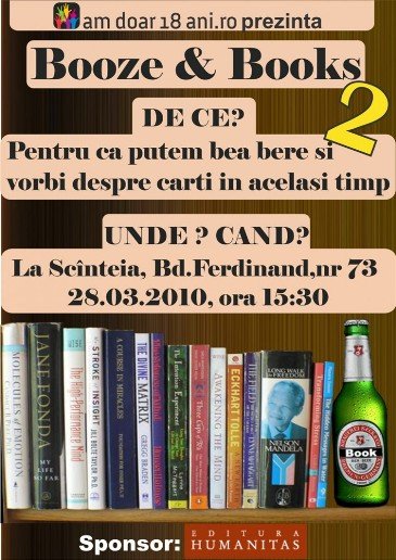 Booze & Books 2 în Club La Scinteia din Bucuresti