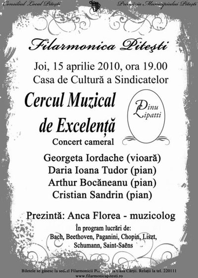 Concert Cameral la Casa de Cultură a Sindicatelor din Piteşti