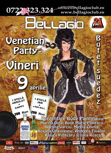 Venetian party în Bellagio Club din Bucureşti