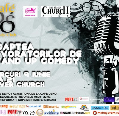 Noaptea devoratorilor de stand up comedy în The Silver Church din Bucureşti