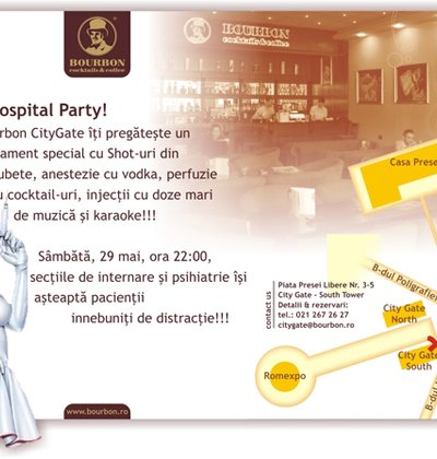 Hospital Party la Bourbon Cocktails & Coffee din Bucureşti