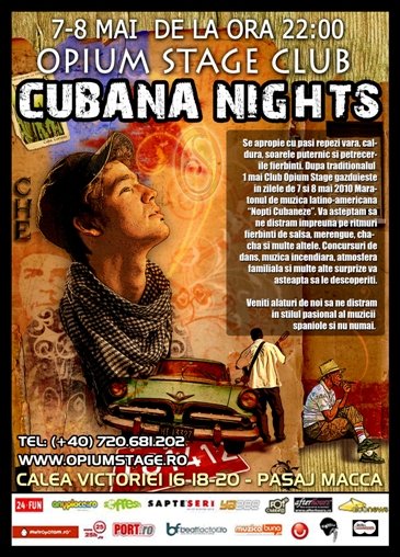 Cubana Nights în Opium Stage din Bucureşti