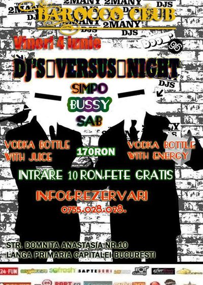 DJ’s Versus Night la Barocco Bar din Bucureşti
