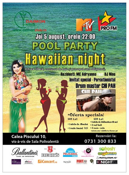 Hawaiian Night Pool Party