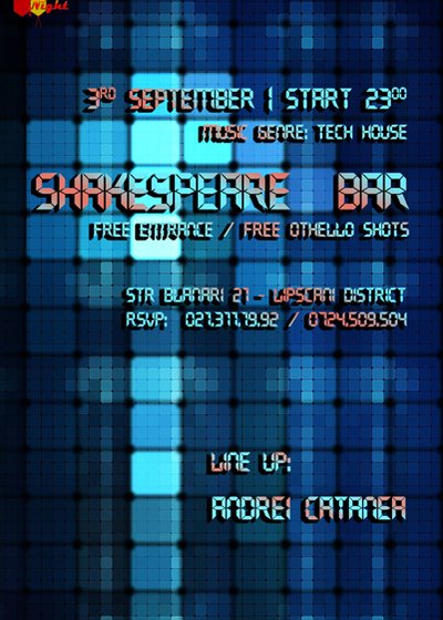 Andrei Catanea la Shakespeare Bar din Bucureşti