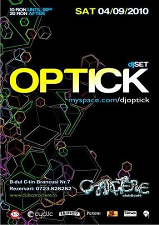 DJ Optick în Club Caractere din Târgu Jiu