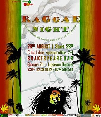 Raggae Night la Shakespeare Bar din Bucureşti