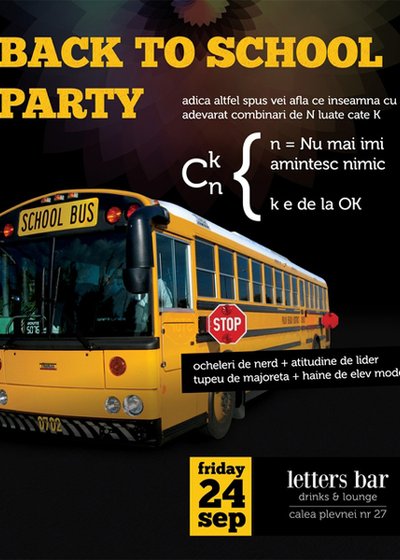 Back To School Party la Letters Bar din Bucureşti
