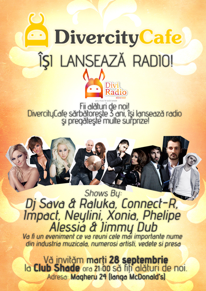 DivercityCafe îşi lansează Radio în Club Shade din Bucureşti
