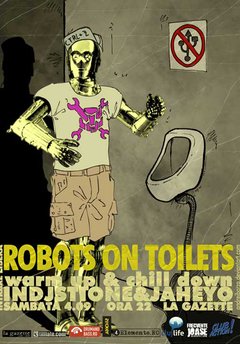 Robots on toilets