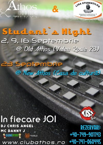 Student’s Night la Club Athos din Baia Mare