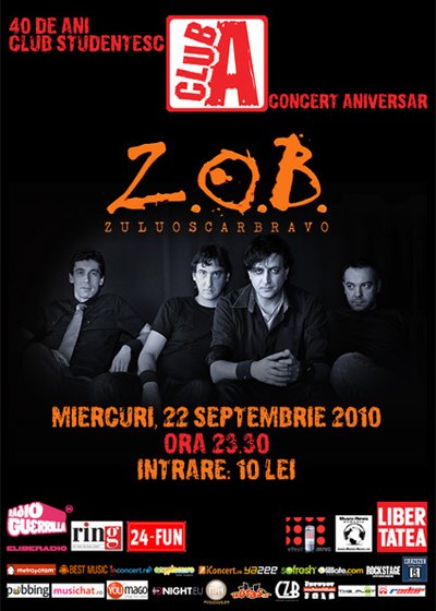 Concert ZOB în Club A din Bucureşti
