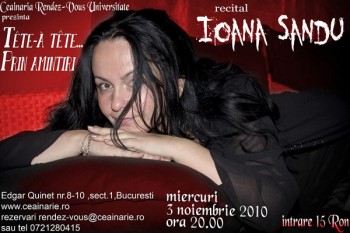 Concert Ioana Sandu la Ceainăria Rendez-vous din Bucureşti