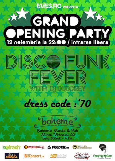 Disco Funk Fever la Boheme Music & Pub din Braşov