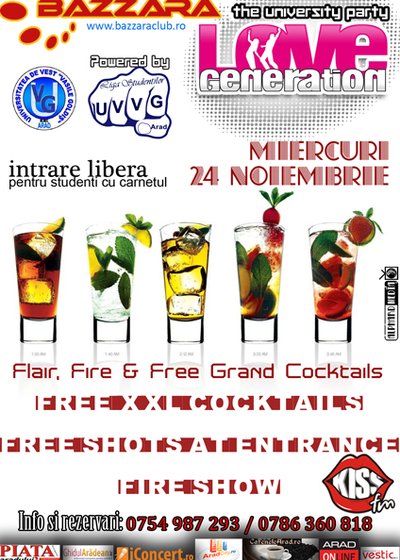 Flair, Fire & Free Grand Cocktails la Bazzara Club din Arad