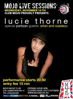 Concert Lucie Thorne în Club Mojo-Brit Room din Bucureşti
