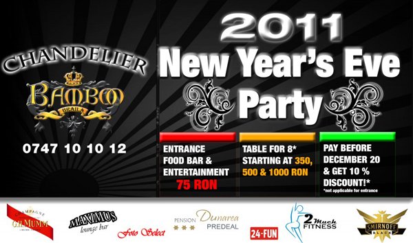 Revelion 2011 în Club Bamboo Chandelier