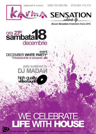 Sensation Celebrate Life la Club Karma din Baia Mare