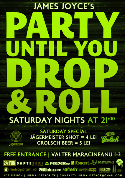 Party Until You Drop and Roll la James Joyce’s din Bucureşti