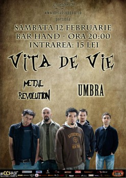 Concert Viţa de Vie, Metal Revolution & Umbra în Club Hand din Iaşi