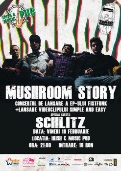 Lansare de album Mushroom Story în Irish&Music Pub din Cluj-Napoca