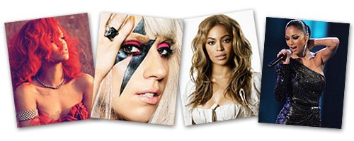 Rihanna- Lady Gaga-Beyonce-Nicole