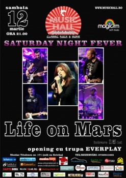 Concert Life on Mars în Music Hall din Bucureşti