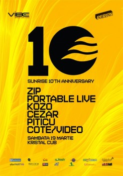 Sunrise 10th anniversary party în Kristal Glam Club din Bucureşti