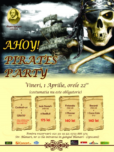 „Ahoy! Pirates Party” în Shakespeare Bar din Bucureşti