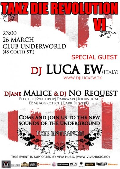 Tanz Die Revolution cu DJ Luca EW în Club Underworld din Bucureşti