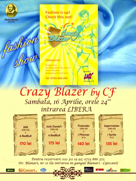 Crazy Blazer în Shakespeare Bar din Bucureşti