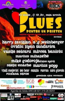 „Blues pentru un prieten” la Sala ArCuB din Bucureşti