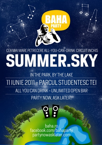 BAHA Party Summer.Sky în Parcul Tei din Bucureşti