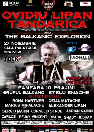 Concert Ovidiu Lipan Ţăndărică and The Balkanic Explosion la Sala Palatului din Bucureşti