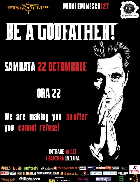 Be a Godfather Party în Club Wings din Bucureşti