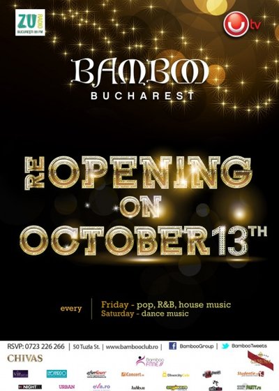 Reopening Party în Club Bamboo din Bucureşti