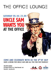 Uncle Sam wants you in The Office Lounge din Iasi