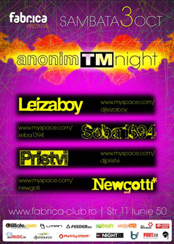 Anonim TM Night in Club Fabrica din Bucuresti