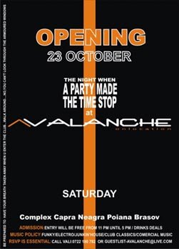 Opening Party in Club Avalanche din Brasov